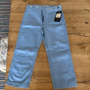 rag & bone powder blue sailor-style wide leg jeans